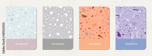 Note book cover design. Terrazzo abstract
