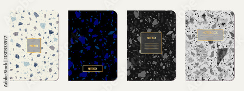 Note book cover design. Terrazzo abstract