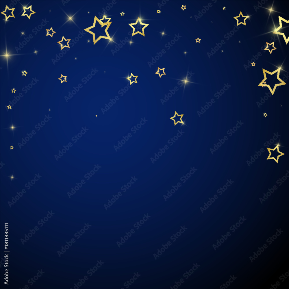 Naklejka premium Gold sparkling star confetti.