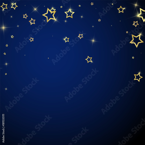 Gold sparkling star confetti.