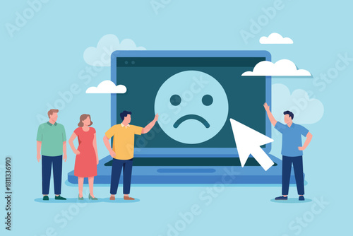 Users experiencing poor online service and giving bad feedback