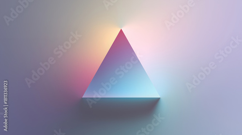 A single sharp triangle centered on a soft gradient background.