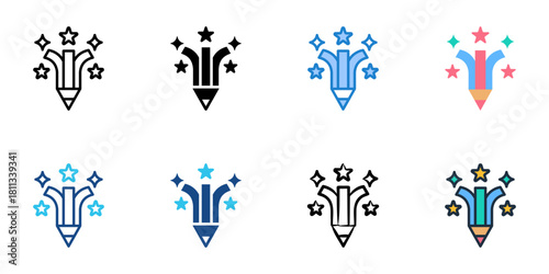 Creator icon set multiple style collection 
