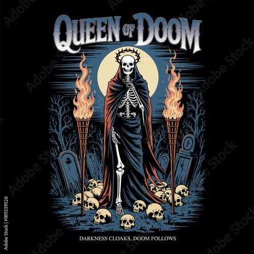 Skulls typography vector t-shirt design print