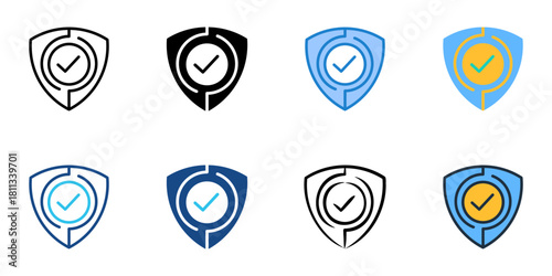 Verification icon set multiple style collection 
