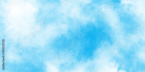  abstract  blue watercolor illustration ar blue color texture background, light sky blue shades watercolor background, breathtaking panorama of a bright blue sky adorned with fluffy white clouds.