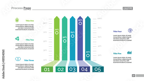 Five options bar chart template for presentation