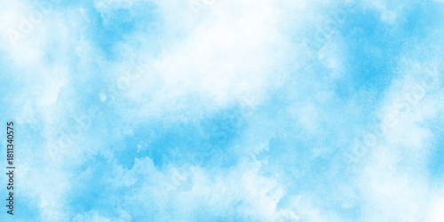  abstract  blue watercolor illustration ar blue color texture background, light sky blue shades watercolor background, breathtaking panorama of a bright blue sky adorned with fluffy white clouds.