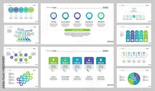 Ten Business Slide Templates Set