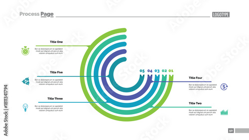 Circle Chart with Five Elements Slide
