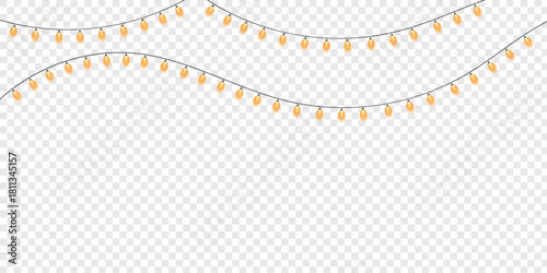 abstract background with wave lines Christmas Wedding lights with glowing bulbs design