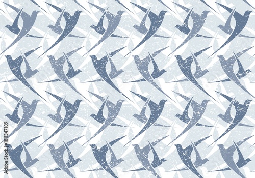 The seamless background with blue birds.