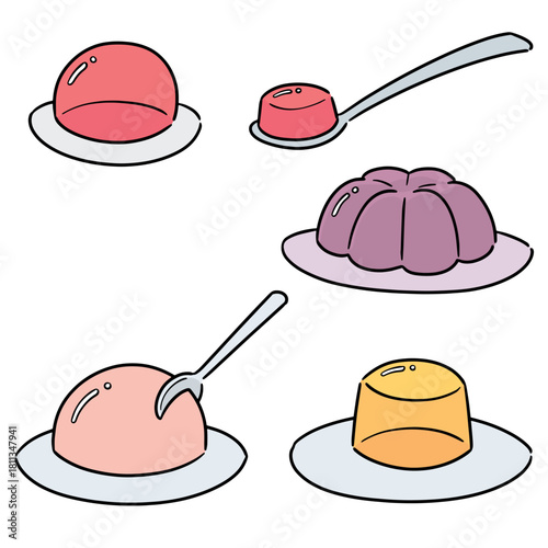 vector set of jelly cartoon