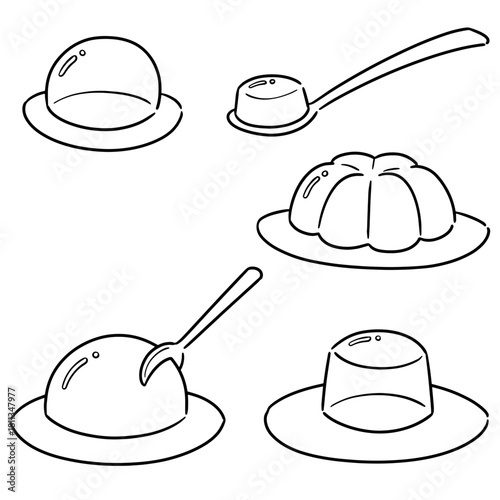 vector set of jelly cartoon