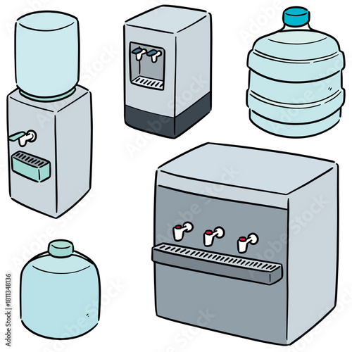 vector set of water cooler