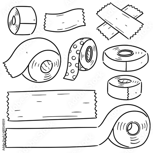 vector set of adhesive tape