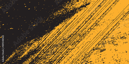 abstract with modern dynamic rough texture strokes, combining deep black and bright yellow for template modern