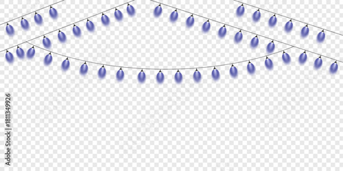 Abstract blue background with flowing lines Christmas Wedding lights with glowing bulbs design