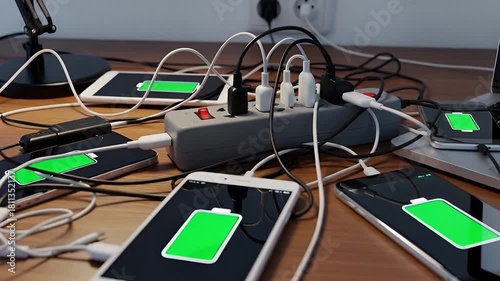 Charging up multiple devices laptops tablets and smartphones at once power outlet overload