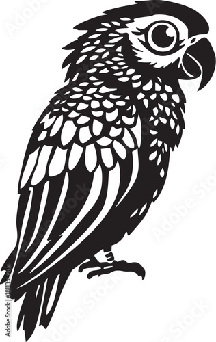 Detailed Parrot Lovebird Vector Illustration: Exotic Tropical Bird, Animal Pet, and Nature Design