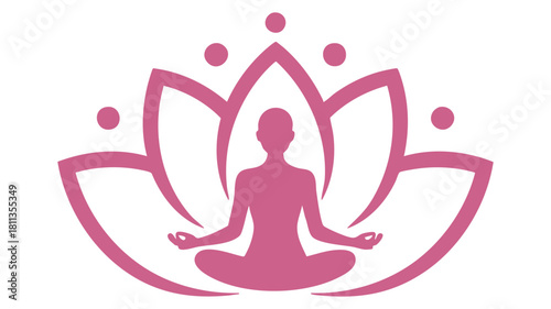 Pink lotus yoga meditation icon