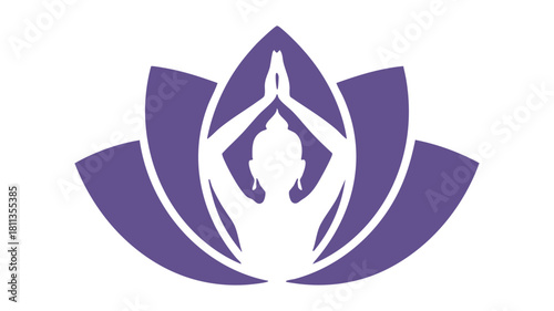 Mindful yoga lotus pose symbol