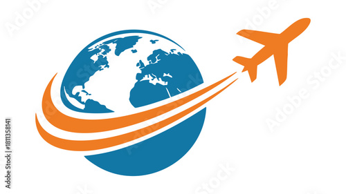 Global flight travel agency logo
