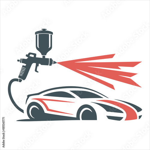 Car painting service graphic icon
