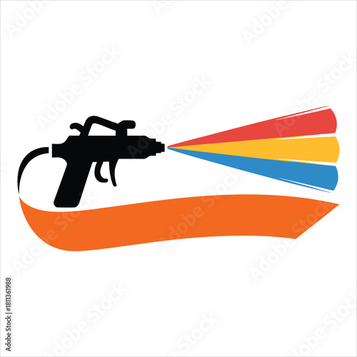 Paint sprayer with colorful spray