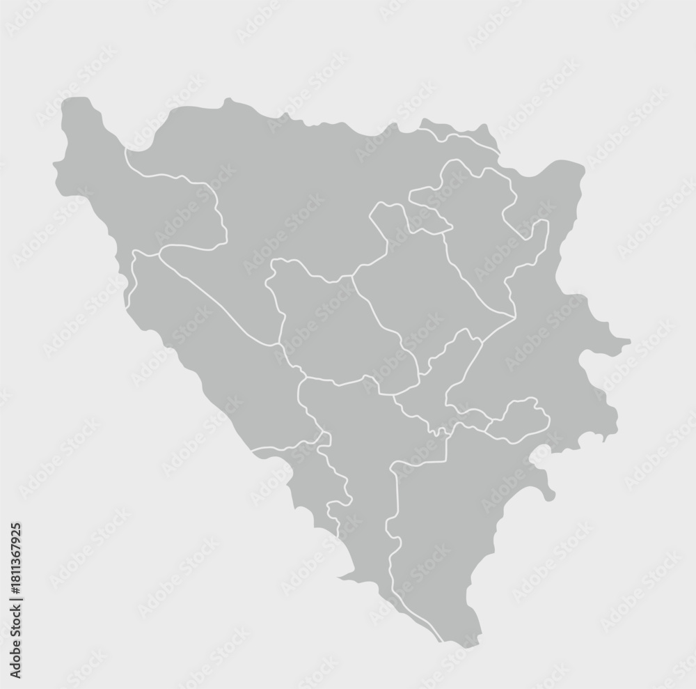 Fototapeta premium Minimalist Bosnia and Herzegovina Map