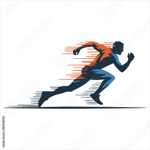 Athlete sprinting motion design