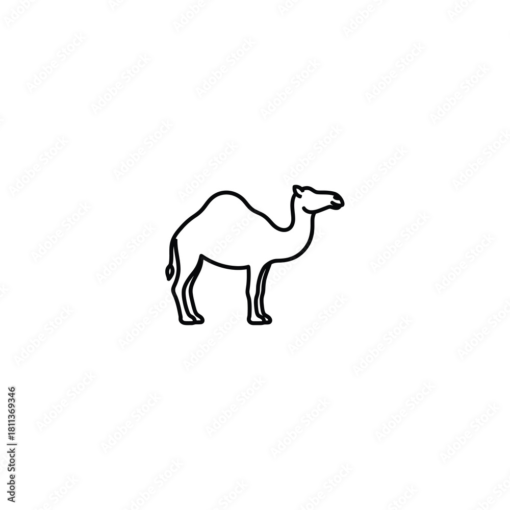 Fototapeta premium Desert Camel Animal Silhouette Icon