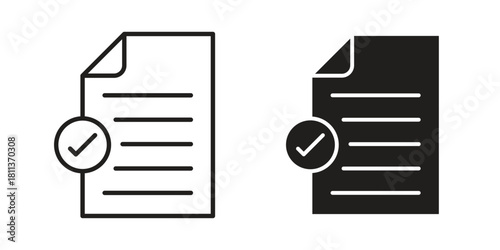 Accept document icons of black colored in various styles