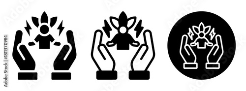 Energy Healing Icon Collection Glyph & Mixed Style