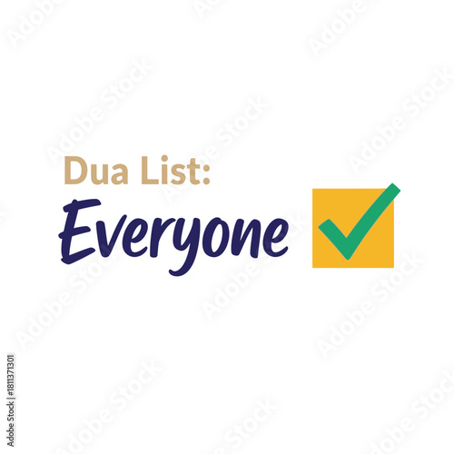 Dua list for everyone vector illustration of a checklist with a check mark typography t shirt design