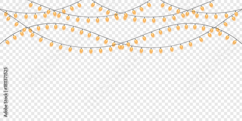 abstract  vector Christmas Wedding lights with glowing bulbs