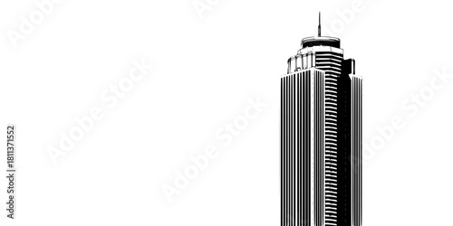 City's Silhouette: Modern Skyscraper | Clean, isolated vector art for creative projects.