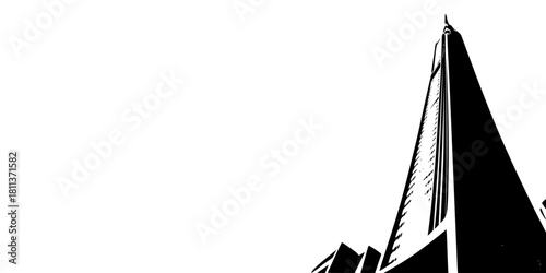 Elegant Silhouette: Minimalist Skyscraper Focus | Clean, isolated vector art for creative projects.