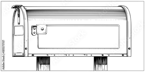 Elegant Ephemera: Modern Mailbox Flag | Clean, isolated vector art for creative projects.