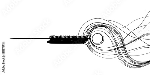 Threads intrigue: stylish needle thread motion | Clean, isolated vector art for creative projects.