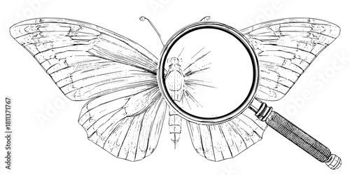 Mystic Butterfly: Tale Intrigue Discovery | Clean, isolated vector art for creative projects.