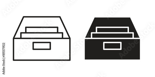 Archive icons of black colored in various styles