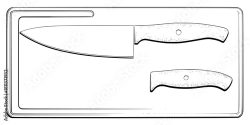 Elegant Chef's Knife Set Timeless Design | Clean, isolated vector art for creative projects.