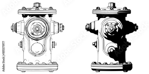 Vintage Fire Truck Sirens - Classic Design Sound Yesterday's Heroes | Clean, isolated vector art for creative projects.