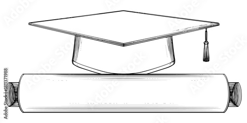 Academic Success: Journey Scholarship | Clean, isolated vector art for creative projects.