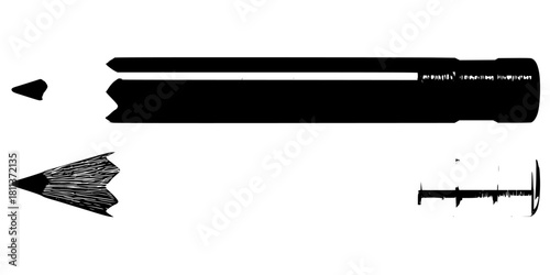 Monochrome Art Supplies: Elegance Precision | Clean, isolated vector art for creative projects.