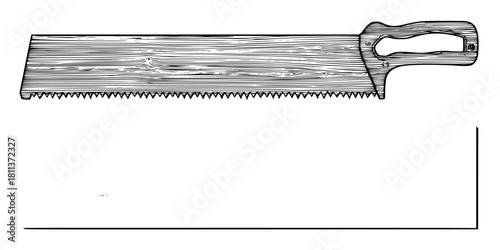 Timeless Tools Trade: Hand Saw Plane Piece Wood | Clean, isolated vector art for creative projects.