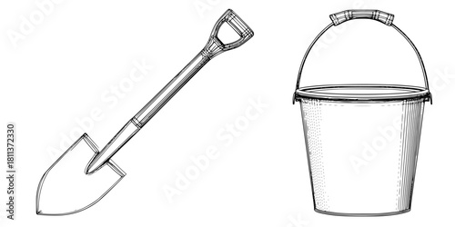 Essential Tools Garden | Clean, isolated vector art for creative projects.