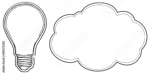 Innovative Ideas: Symphony Thought Creativity | Clean, isolated vector art for creative projects.