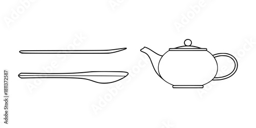 Vintage Charm: Elegant Sugar Tongs Outline | Clean, isolated vector art for creative projects.